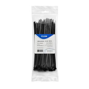 Abraçadeira Nylon Preto 3.6x200 - Elgin - Organize Fios