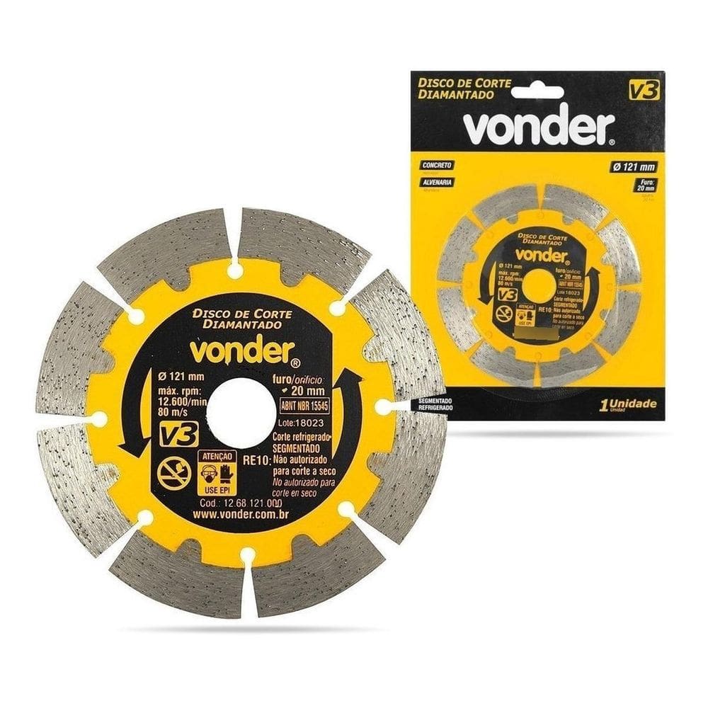 Disco De Corte Diamantado Segmentado 121Mm V3 Vonder