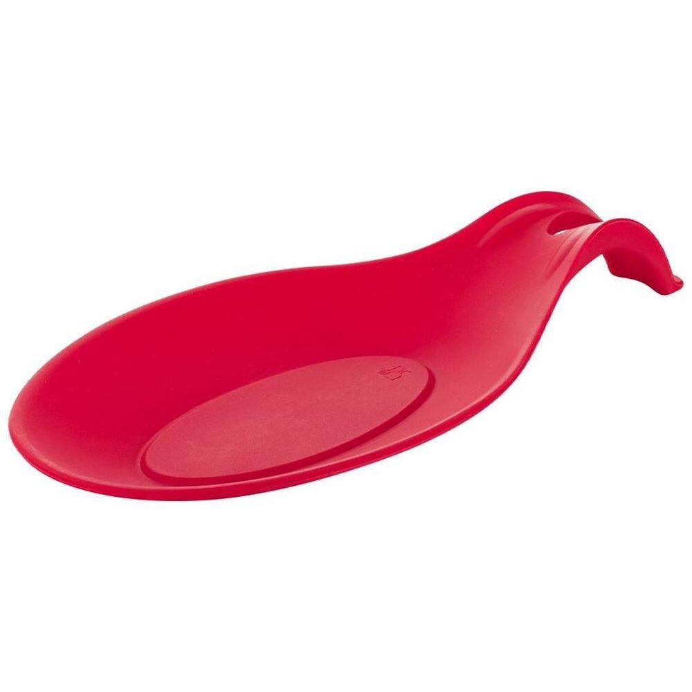 Suporte Para Colher Em Silicone 23,5X12Cm Até 180º Vermelho
