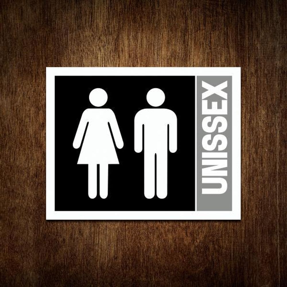 Placa Banheiro Sinalização Masculino Feminino Unissex