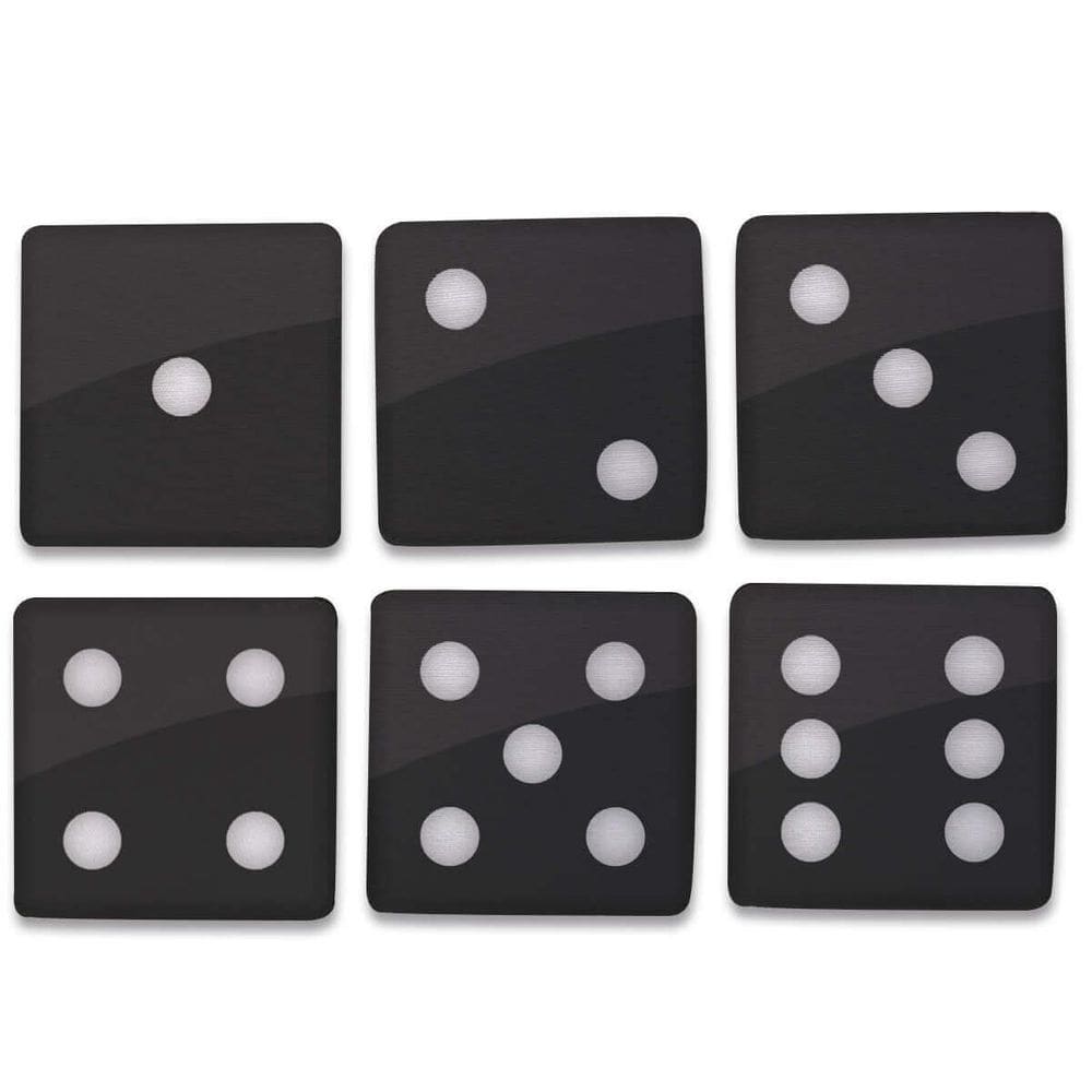 Kit 6 Porta Copos Criativo Dado Preto Decoração Divertida
