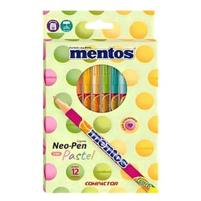 Canetinha Hidrográfica Mentos 12 Cores Pastel Com Cheirinho - Compactor