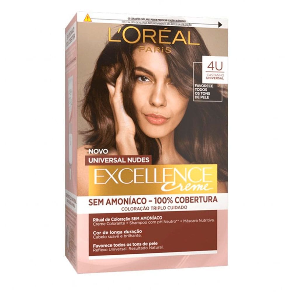 Tintura Universal Nudes Excellence L`oréal Paris 4U Castanho Universal