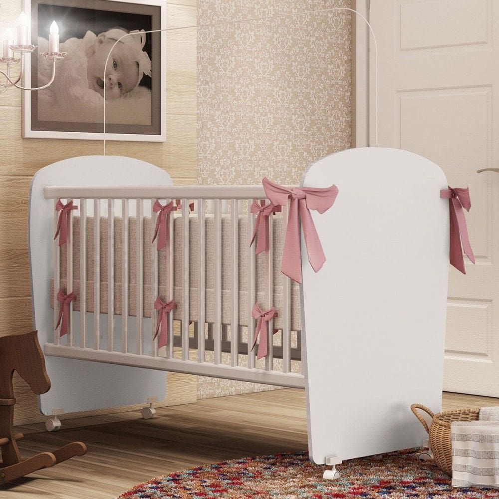 Berço Baby com Rodízios Branco - Percasa