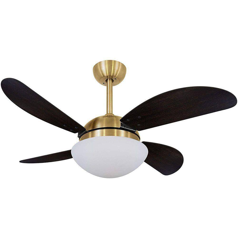 Ventilador De Teto Volare Dourado Vd42 Fly 4 Pás Tabaco 220V