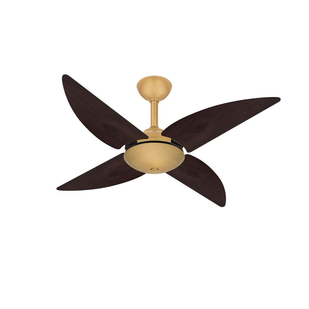 Ventilador Teto Dourado Potente Quad 4 Pás Mdf Ventax 220V