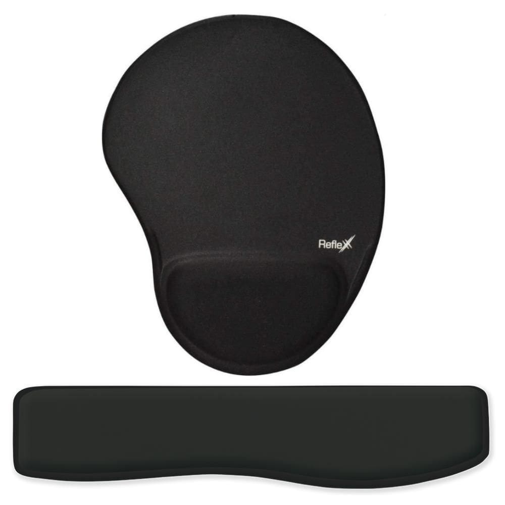 Kit Ergonômico Mouse Pad + Apoio De Pulso Para Teclado Preto