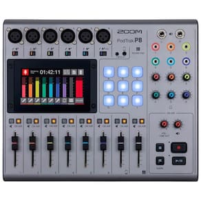 Gravador De Áudio Zoom Podtrak P8 Podcast Recorder 6 Canais