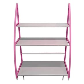 Estante Organizador Lavanderia Maquina Lavar 3 Prateleiras Rack Multiuso Banheiro Brinquedos Utilidades Portatil Rosa