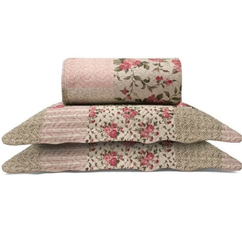 Cobre Leito Buettner Queen Microfibra Renove Estampado Solace 3 Peças Bege