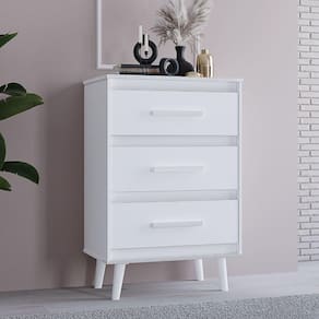 Cômoda 3 Gavetas Pequena Mila Para Quartos E Closets - Branco