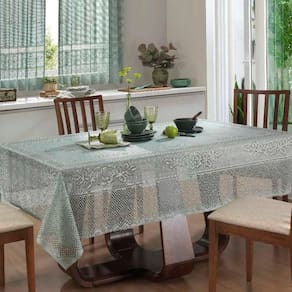 Toalha De Mesa Interlar Renda 100% Poliéster Retangular Color 150m X 220m 6 Lugares Pistache