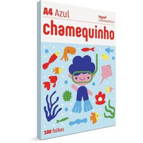 Papel Sulfite A4 Colorido Chamequinho 75g Azul 100fls Chamex