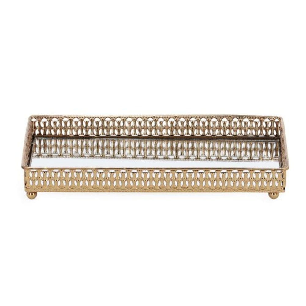 Bandeja Decorativa Em Metal Espelhado 3,5x27x19cm 19464 Mart