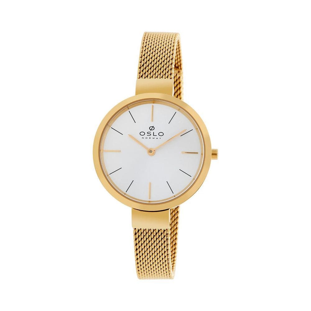 Relógio Feminino Dourado Oslo S1Kx Aço Safira 30m