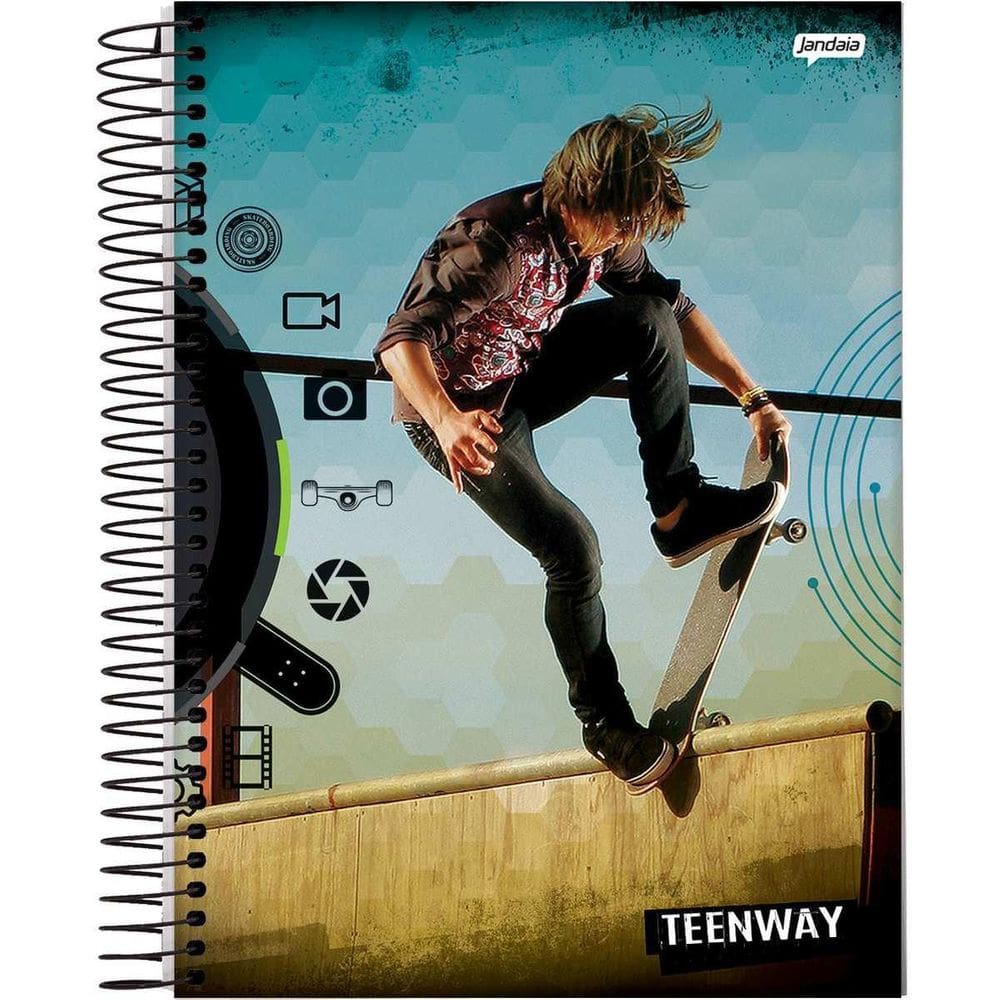 Caderno Universitário Espiral Teen Way 96 Folhas Jandaia