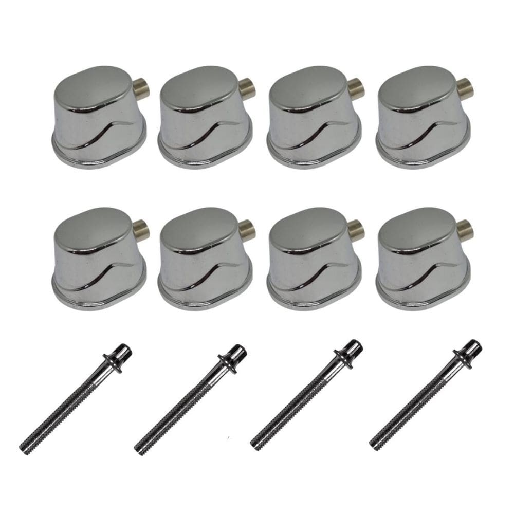 Kit 8 Canoas Tom Caixa Cromo 19.4 + 4 Parafusos 51 X 6Mm M6