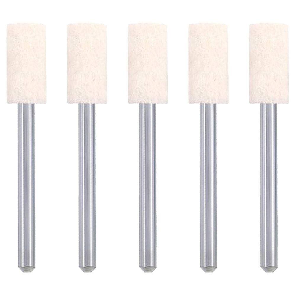 Kit 5 Ponta Montada De Feltro 6Mm Cilíndrica Haste 3Mm Polir