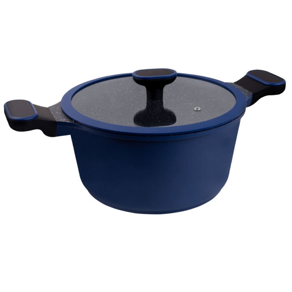 Caçarola Hercules Marine Redonda Antiaderente Ceramica Indução Azul 28x14cm 6,9L