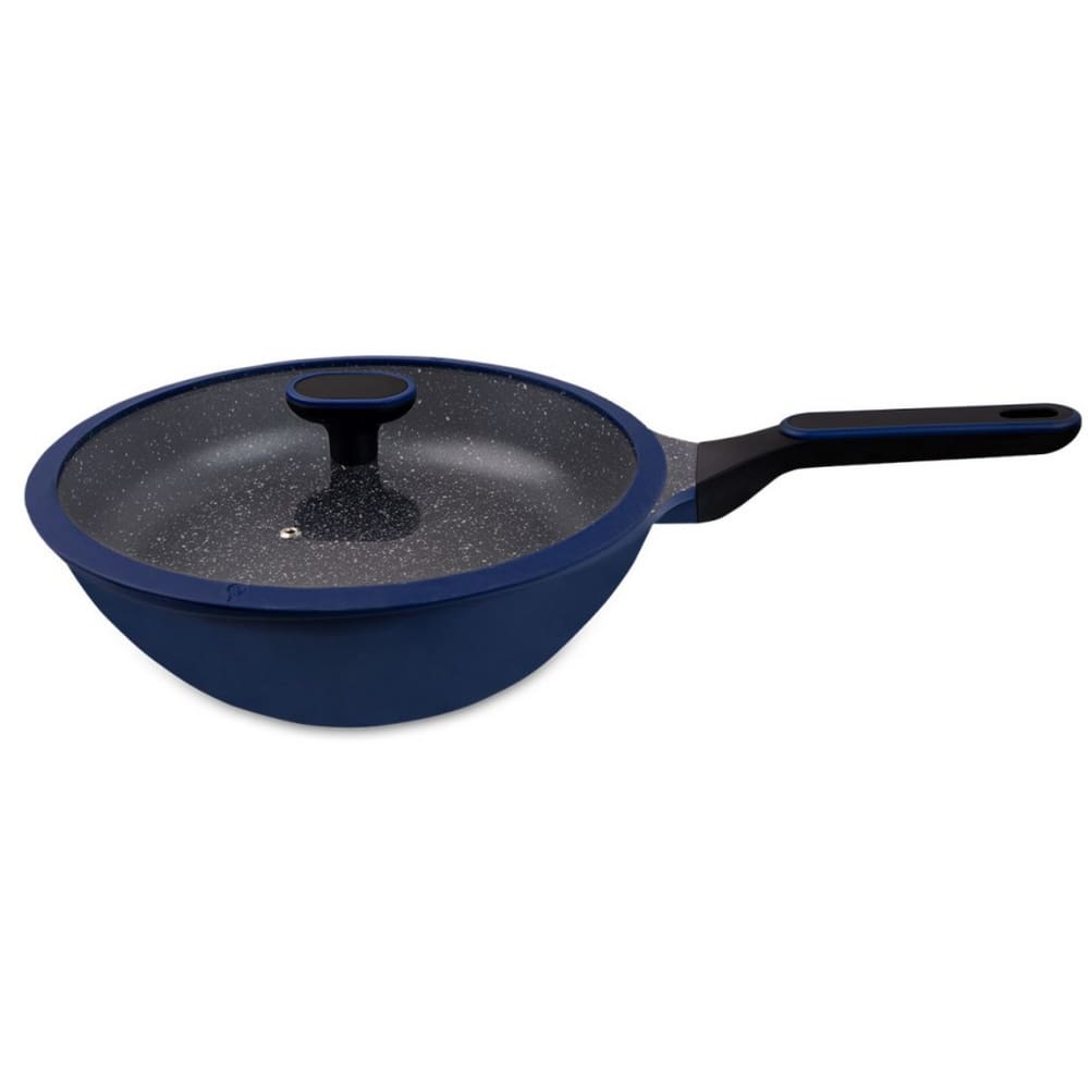Frigideira Wok Hercules Marine Antiaderente 28 cm Indução Ceramico Azul