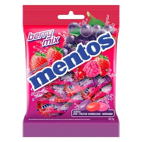 Bala Mentos Berry Mix Morango, Uva e Frutas Vermelhas 62,1g