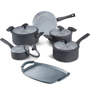 Jogo de Panelas Hercules Revestimento Ceramico Indução 6 Peças Antiaderente Cinza