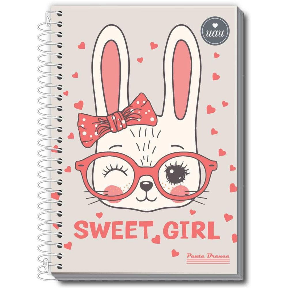 Caderno Espiral 1/4 Capa Dura Uau Feminino 48Fls.
