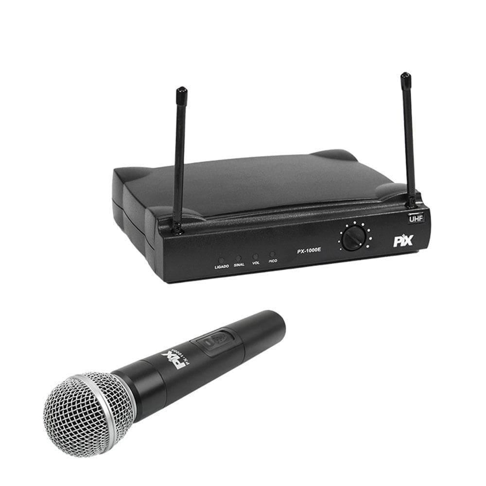 Microfone sem Fio Lapela PixCom - Alcance 60m, Controle Vol.