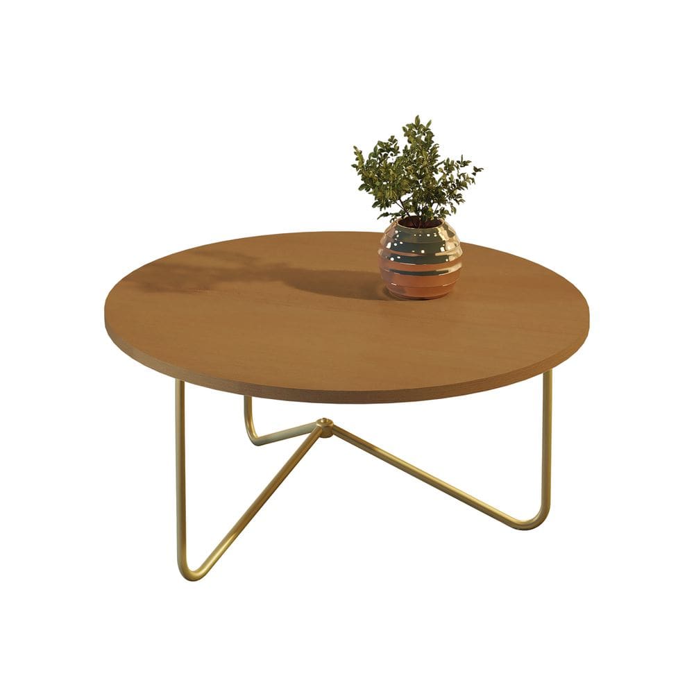 Mesa de Centro JB 8006 Luxo Nature Pe Dourado - Moveis JB