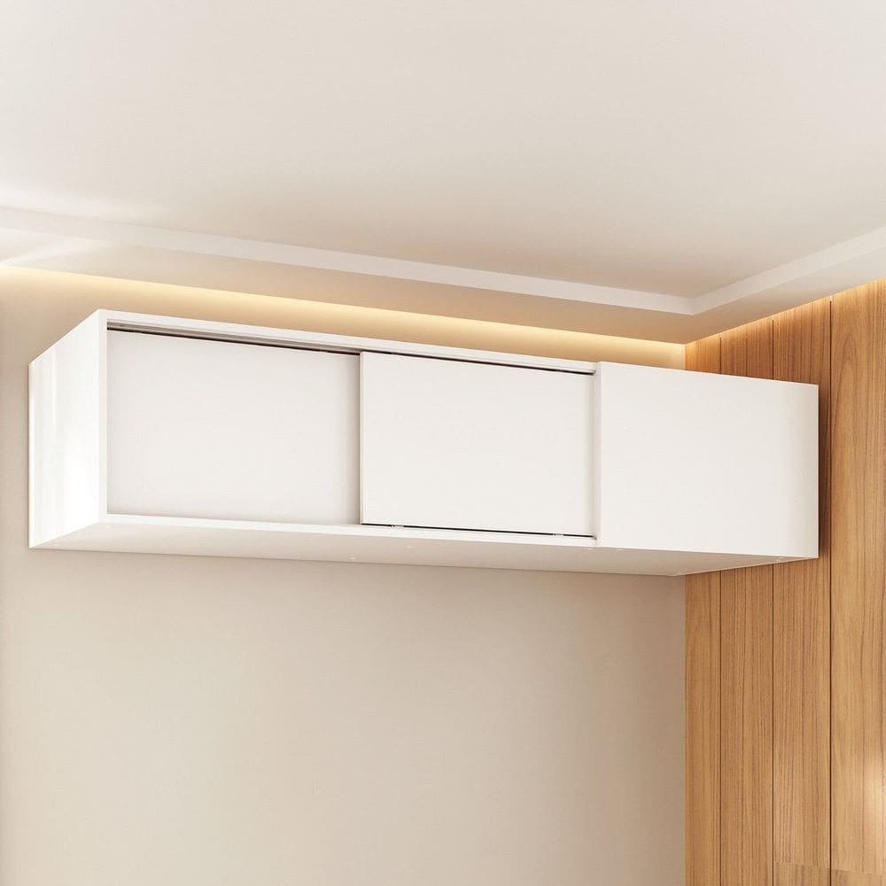 Ponte Canto Linear Modular 2 Portas de Correr Jade Cabecasa Madeiramadeira Branco