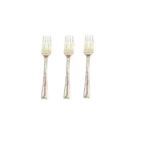 Kit Com 108 Mini Garfos Prata Luxo Descartável 10Cm Plástico
