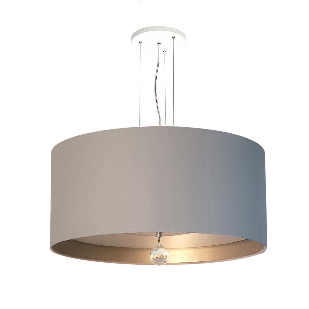Luminária De Teto Pendente Cinza Interna Bronze 40X15Cm