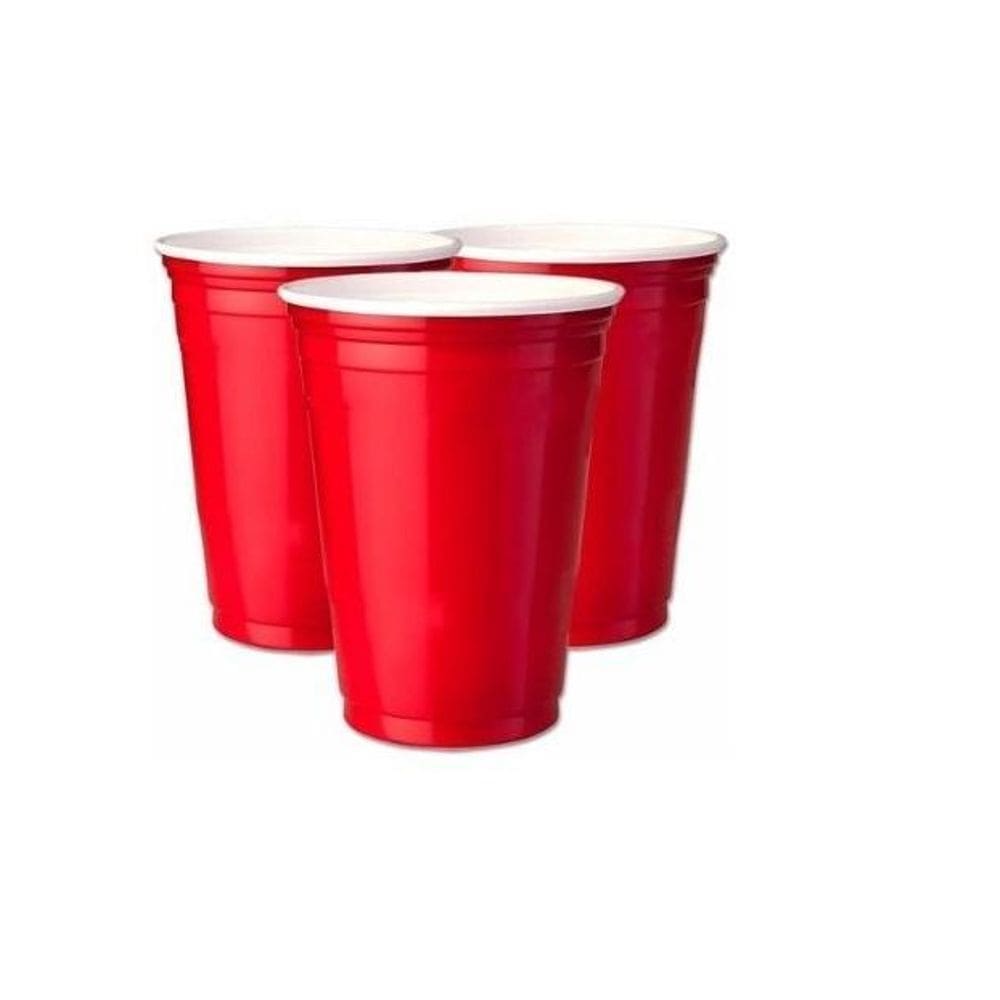 Copo De Plástico Red Cup 400Ml Vermelho- Kit 25Un