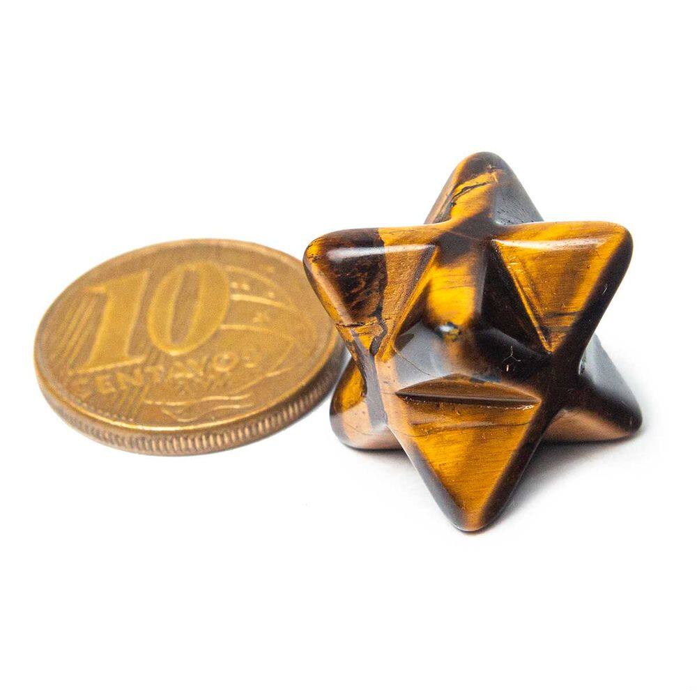 Merkabah Olho de Tigre Pedra Lapidada Natural Sem furo