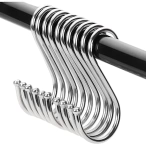 Kit 20 Ganchos Aço Inox Cozinha Barra Tubo Utensílios Tipo S