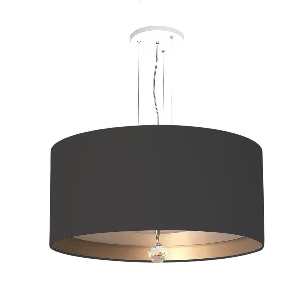 Luminária De Teto Pendente Preto Interna Bronze 50X15Cm