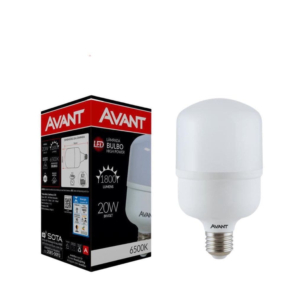 Kit Com 50Un Lampada Led 20W Avant 6500K Bivolt