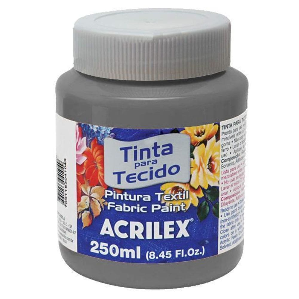 Tinta De Tecido Fosca 250Ml Cinza Acrilex
