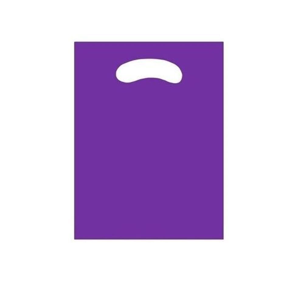80 Sacolas Plásticas Roxa Alça Vazada Boca De Palhaço 20X30