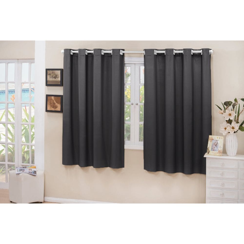 Cortina Cozinha Blackout Tecido Preto 2,80X1,50 Corta Luz