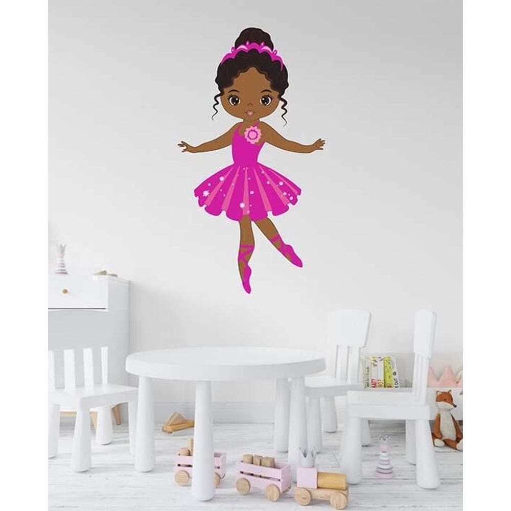 Adesivo De Parede Bailarina Vestido Pink