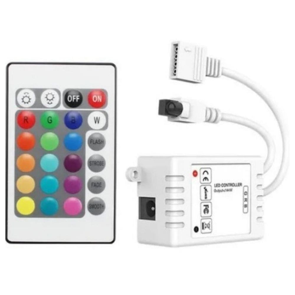 Kit Com Controle Controlador Para Fita Led Rgb 3528 E 5050