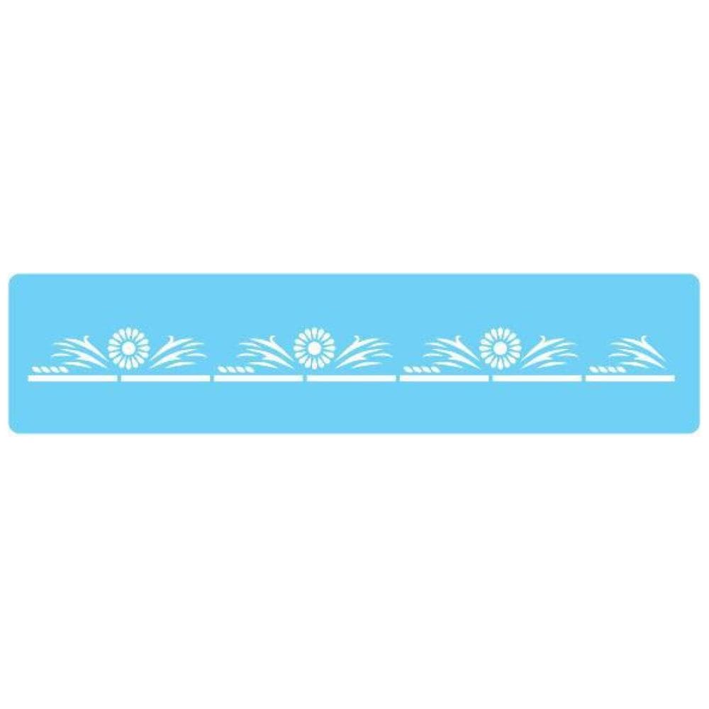 Stencil De Parede Tamako Arabesco Floral - 15X65Cm - Ref 598