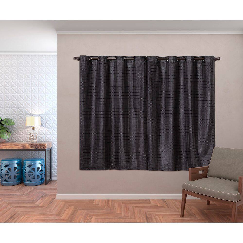 Cortina Voal Xadrez Blackout Corta Luz 2,80m x 1,60m Preto