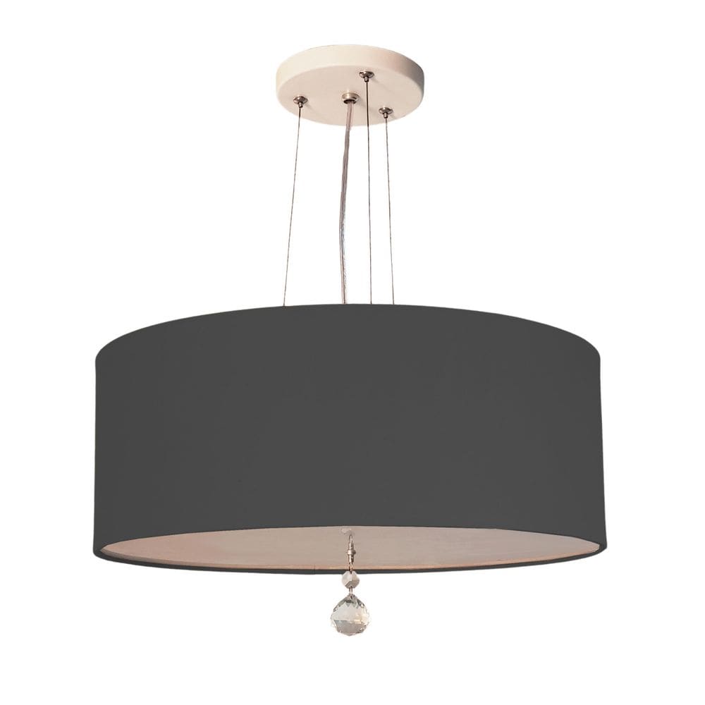 Lustre Pendente Com Cristal Cúpula Preto 50X15 3E27