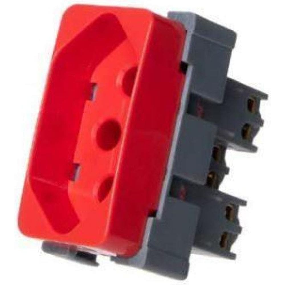 Tomada Padrao Br 2P+T 20A 250V Vermelho Margirius Linha B3