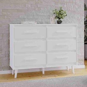 Cômoda 6 Gavetas Mila com Estilo Retrô MDP - Branco