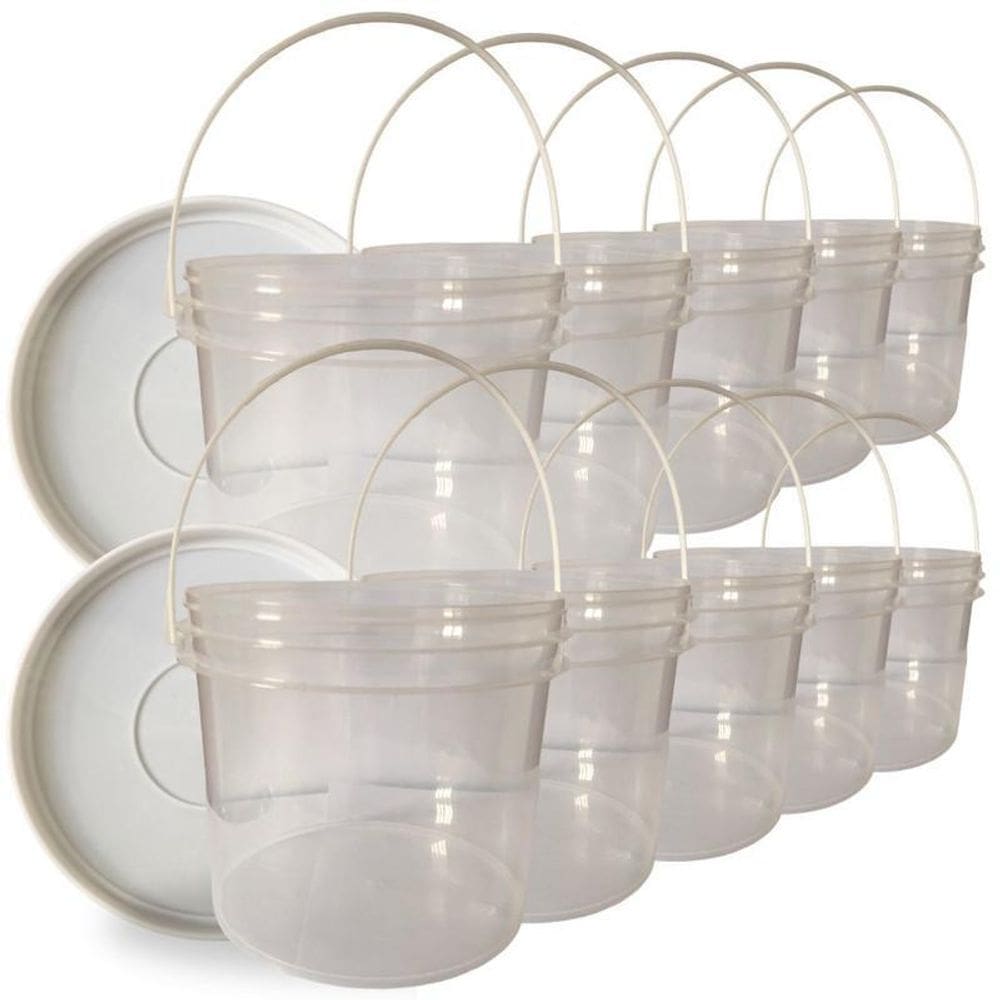 Balde Para Colocar Alimentos Transp 2.2L 10 Pçs