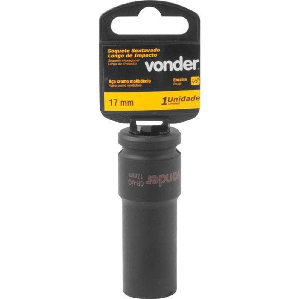 Soquete Sextavado De Impacto Longo Encaixe 1/2 17Mm Vonder