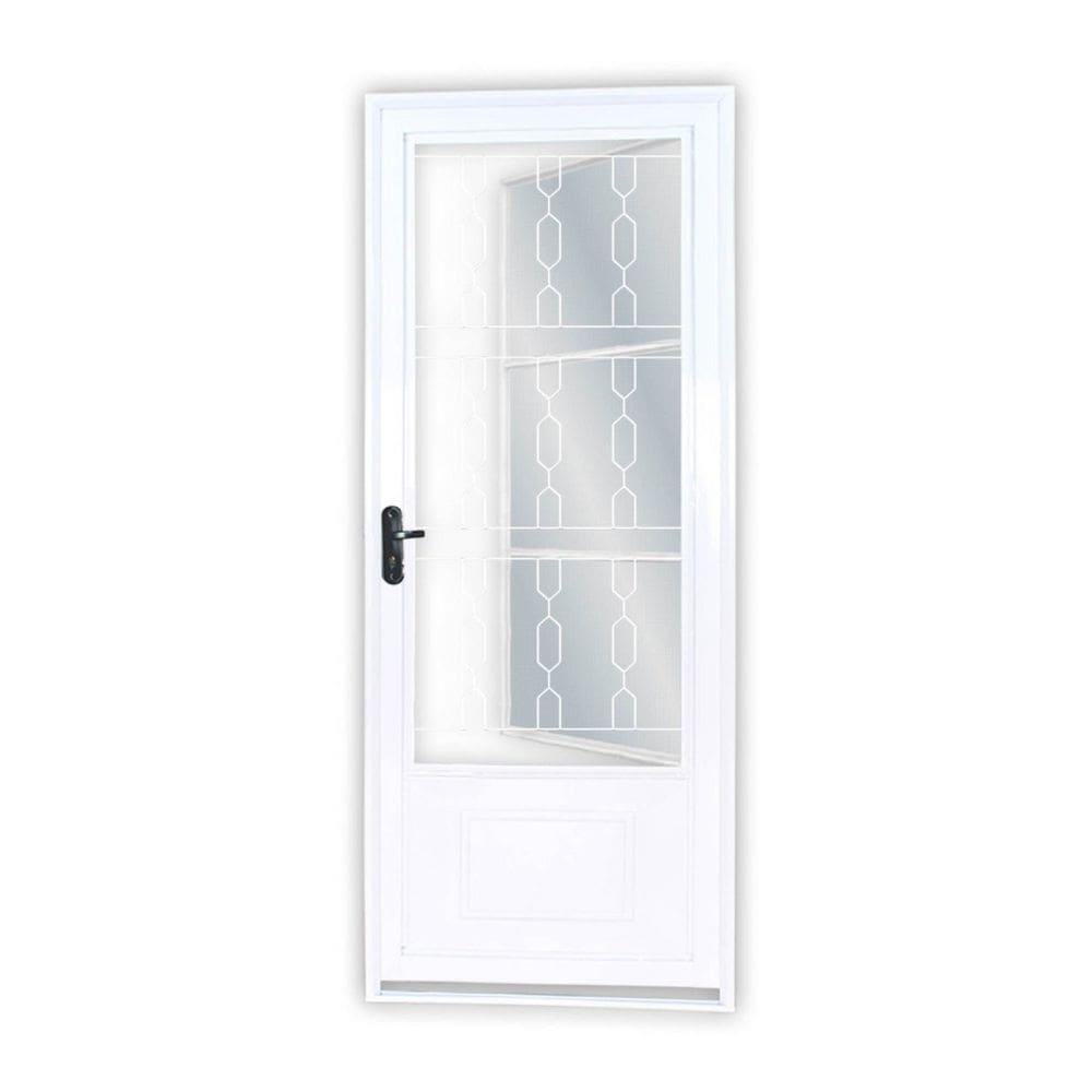 Porta de Aço Postigo 215x85cm com Grade Elo Minas Sul MGM Branco